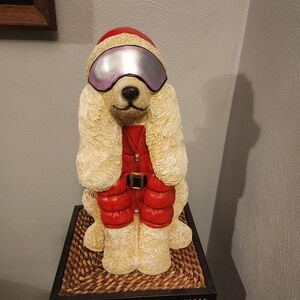 12" Christmas Poodle statue.